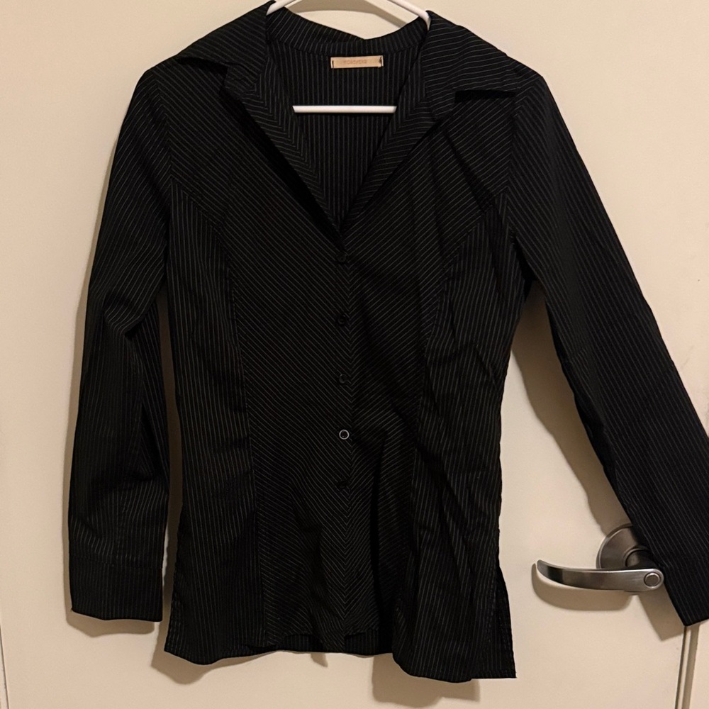 Forever 21 Black and White Pinstripe Shirt